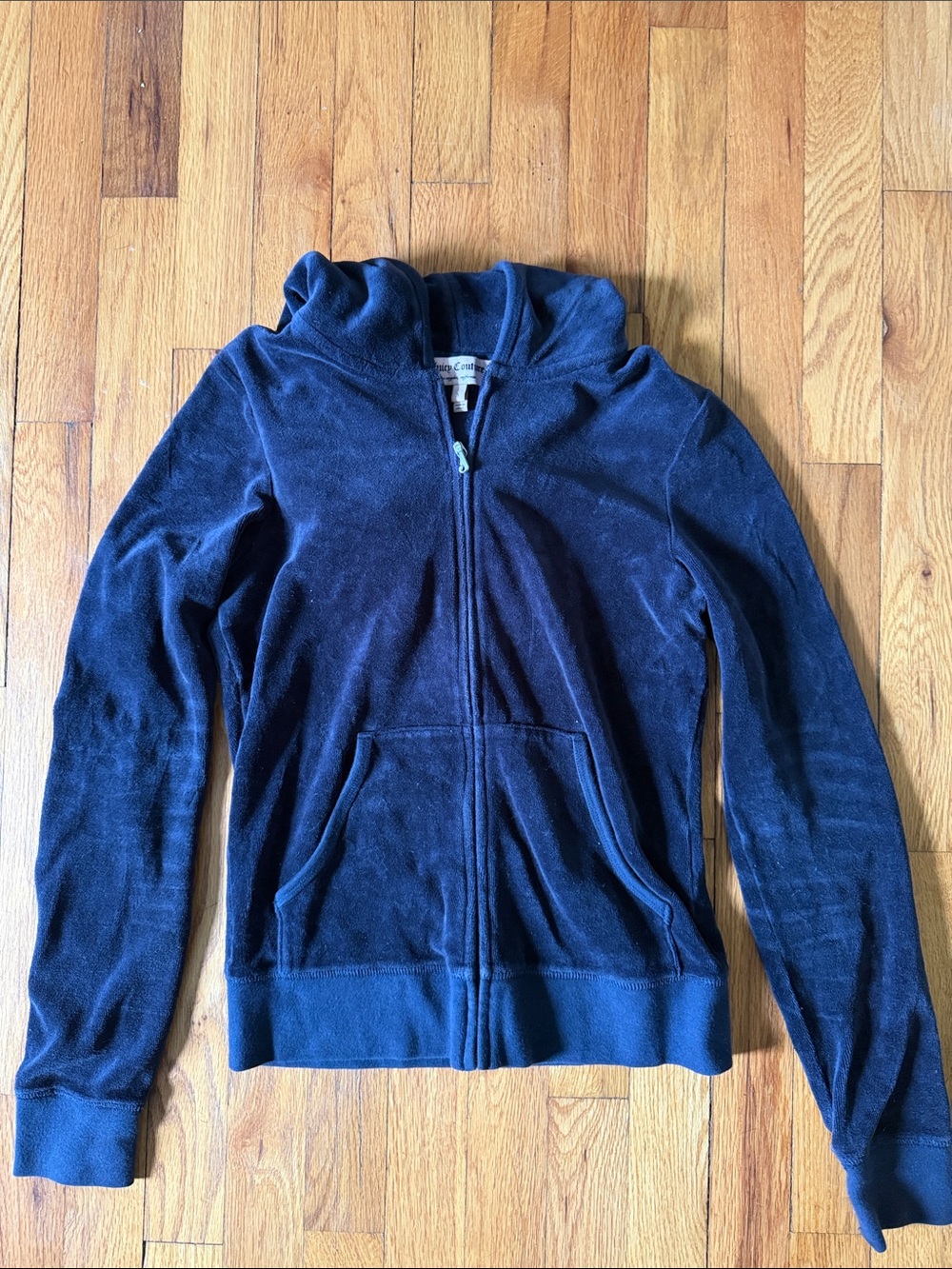 Juicy Couture Navy Velour Zip Hoodie
